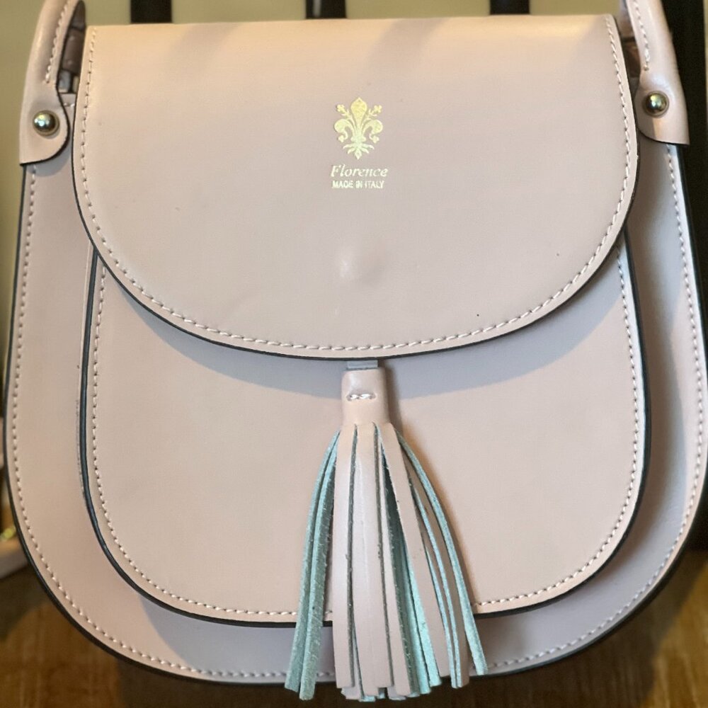 Genuine Leather Pink Crossbody Purse Made in Italy Florence Borse in Pelle